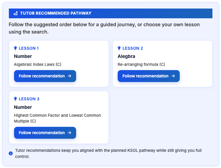 KSOL GCSE dashboard overview