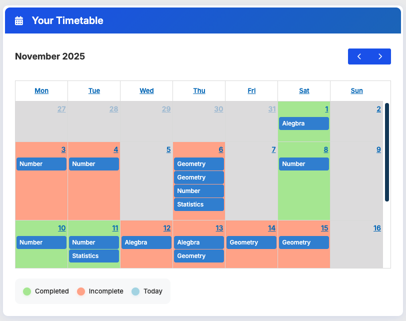 Schedule lessons at a time that suits you