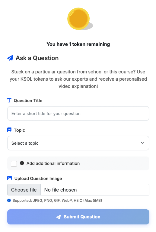 Help me now feature - question status interface